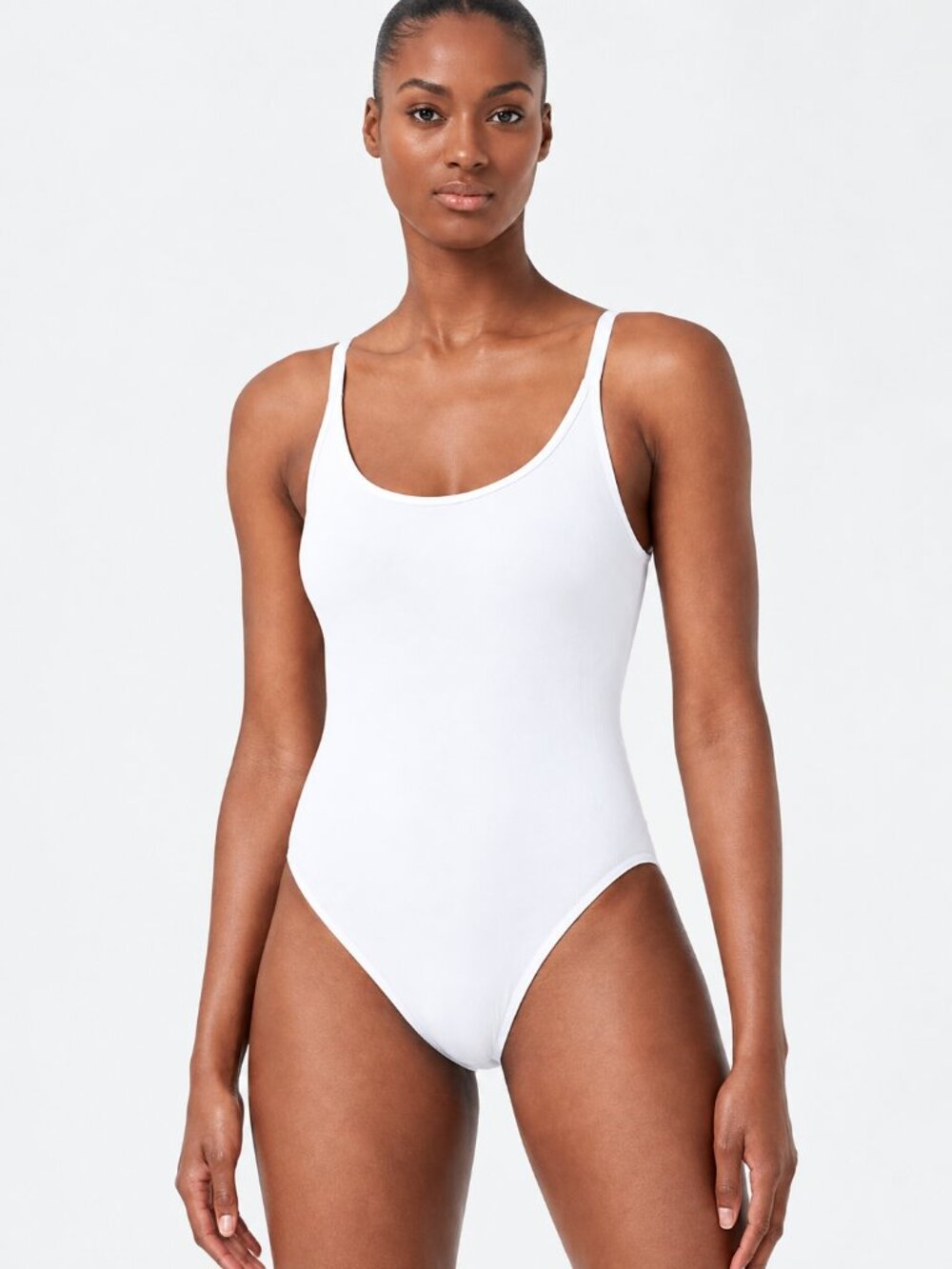 adidas Women's Seamless Spaghetti Strap Bodysuit White 4-Way Stretch 2XL NWT